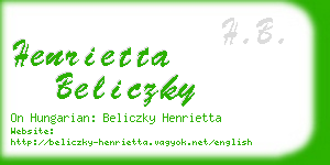 henrietta beliczky business card